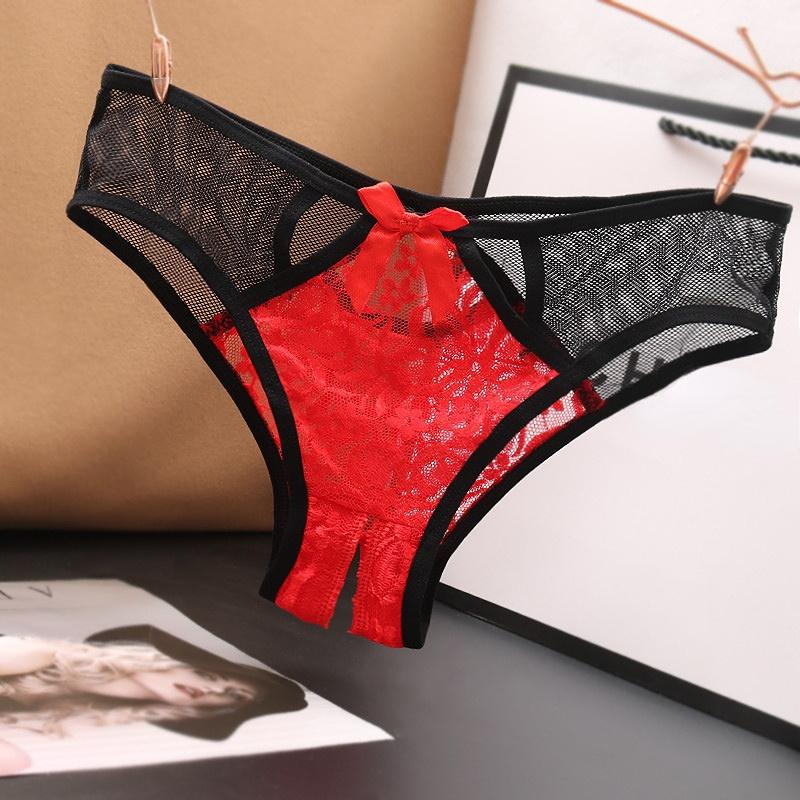 Top Sell Sexy Panties for Women Open Crotch Lace Briefs Low Waist Underwear Comfortable Sexy Underpants