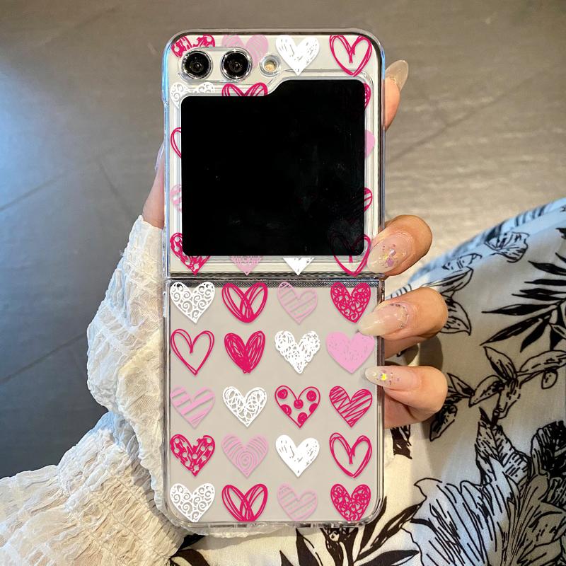 Cute Colorful Love Butterfly Phone Case for Samsung Galaxy Z Flip 6 ZFlip 5 Hard Folding Cover for Samsung ZFlip 4 3 7 Shell