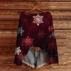 Women's Fashion Christmas Print Lightweight Sweater Casual Long-Sleeve Knit Pullover Top