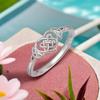 CopperCeltic Knot Heart Rings for Women High Polish Tarnish Resistant Eternity Wedding Band Hollow Out Geometric Jewelry