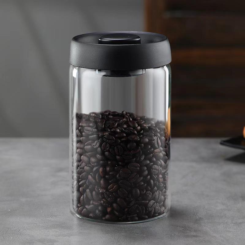 Vacuum-Sealed High Borosilicate Glass Jar for Coffee, Grains & Freshness Preservation