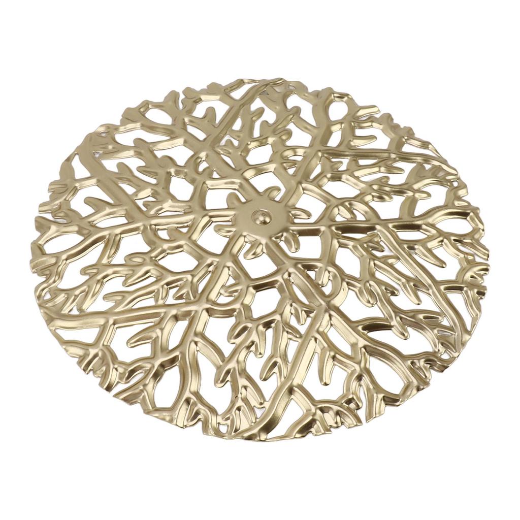 Gold Wall Art Set Iron Exquisite Tree Branch Round Shape Hollow Design Metal Wall Hanging