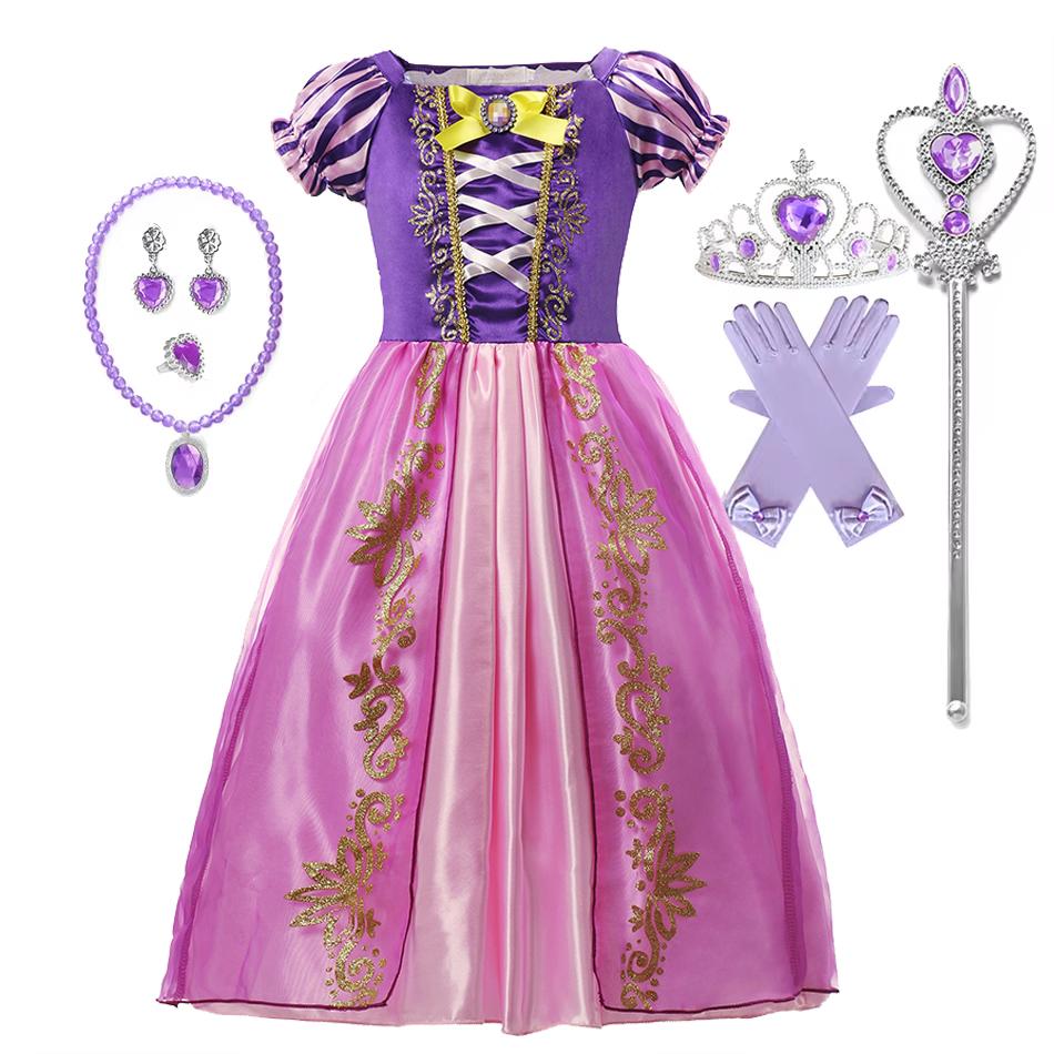 Mädchen Prinzessinnenkostüm Kinder Party Halloween Cosplay Kleider Weihnachten Geburtstag Karneval Verkleidung Rapunzel Verkleidung Kittel
