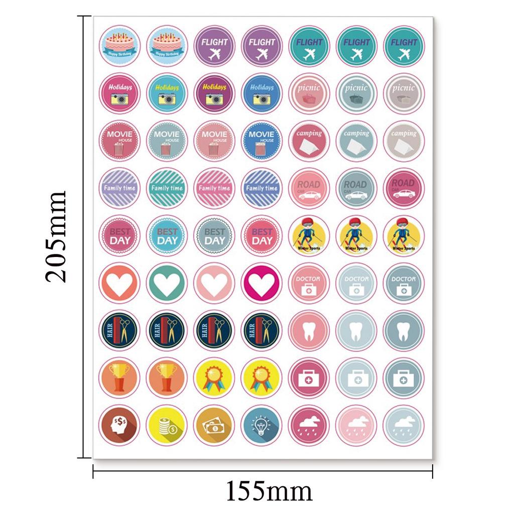 Planner Reward Theme Stickers Waterproof Creative Memo Markers Self-Adhesive Decals for Journaling Scrapbooking