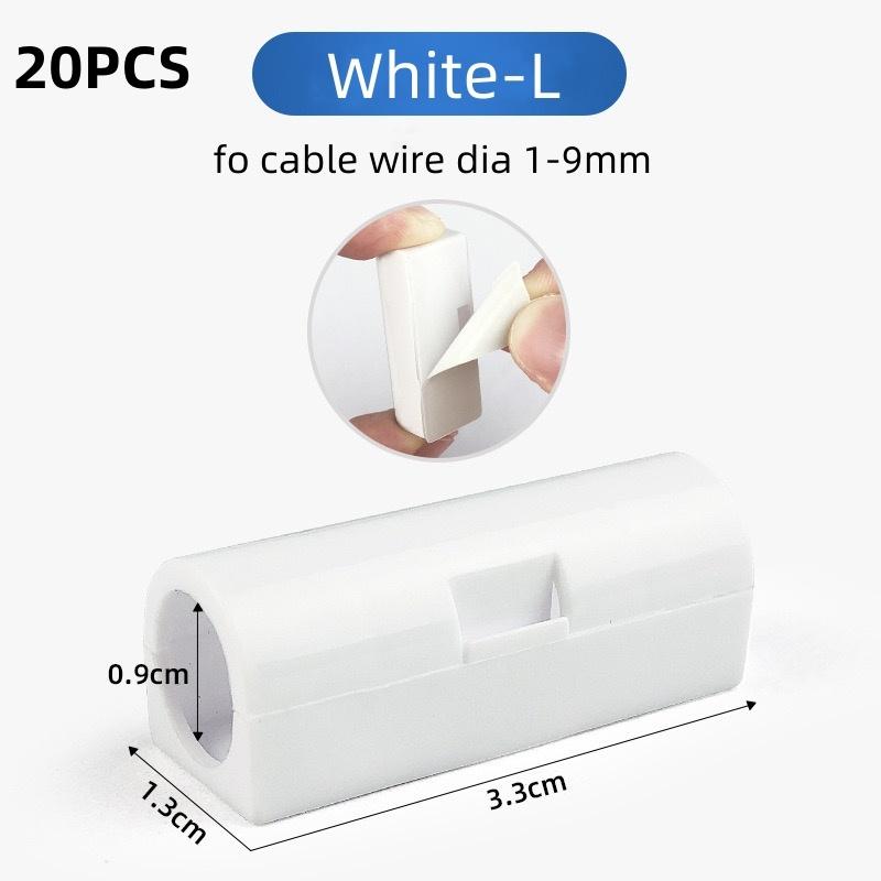 5/20Pcs Cable Organizer Clip Snap Drop Wire Holder Cord Management Self-Adhive Cable Fixed Clamp Office Wiring Accessory