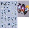 Self-Adhesive Manicure Decals Halloween 3D Embossed Nail Stickers, Gothic Flower Ghost Decor PVC Stickers Decals, Women Girls Art Accessories