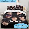 3PCS Custom Name Kpop Group Bedding Set, Including 1pc Duvet Cover And 2pcs Pillowcases, Suitable for Dorms and Bedrooms Gift