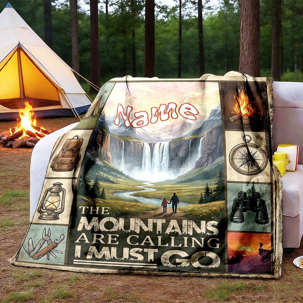 Customize Your Name Outdoor Blanket Mountains Calling Soft And Cozy For All Seasons Perfect Gift For Friends And Familyt92