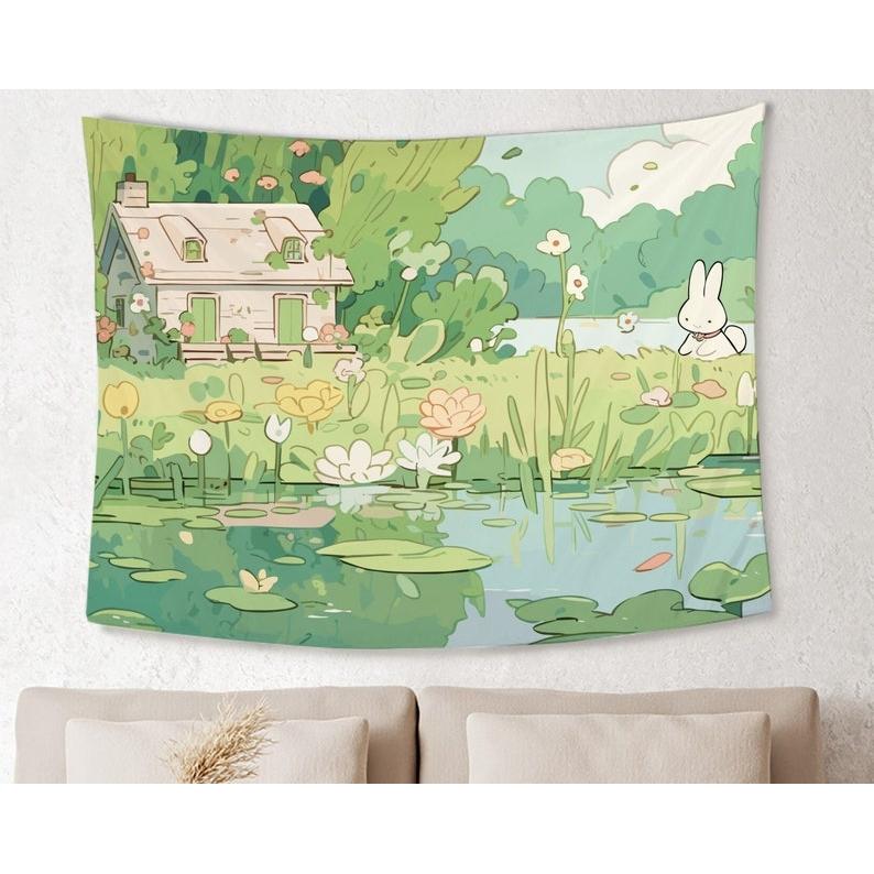 flowers tapestry 75x100 чёрный