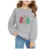 Weihnachtsdruck Mädchen Langarm Kapuzenpullover Lässiger Bequemer Pullover für die Feiertage