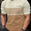 Outdoor Men's T Shirt Summer Fashion Casual Round Neck Short Sleeve Top Striped Printed Styles Men's Quick Drying Clothes