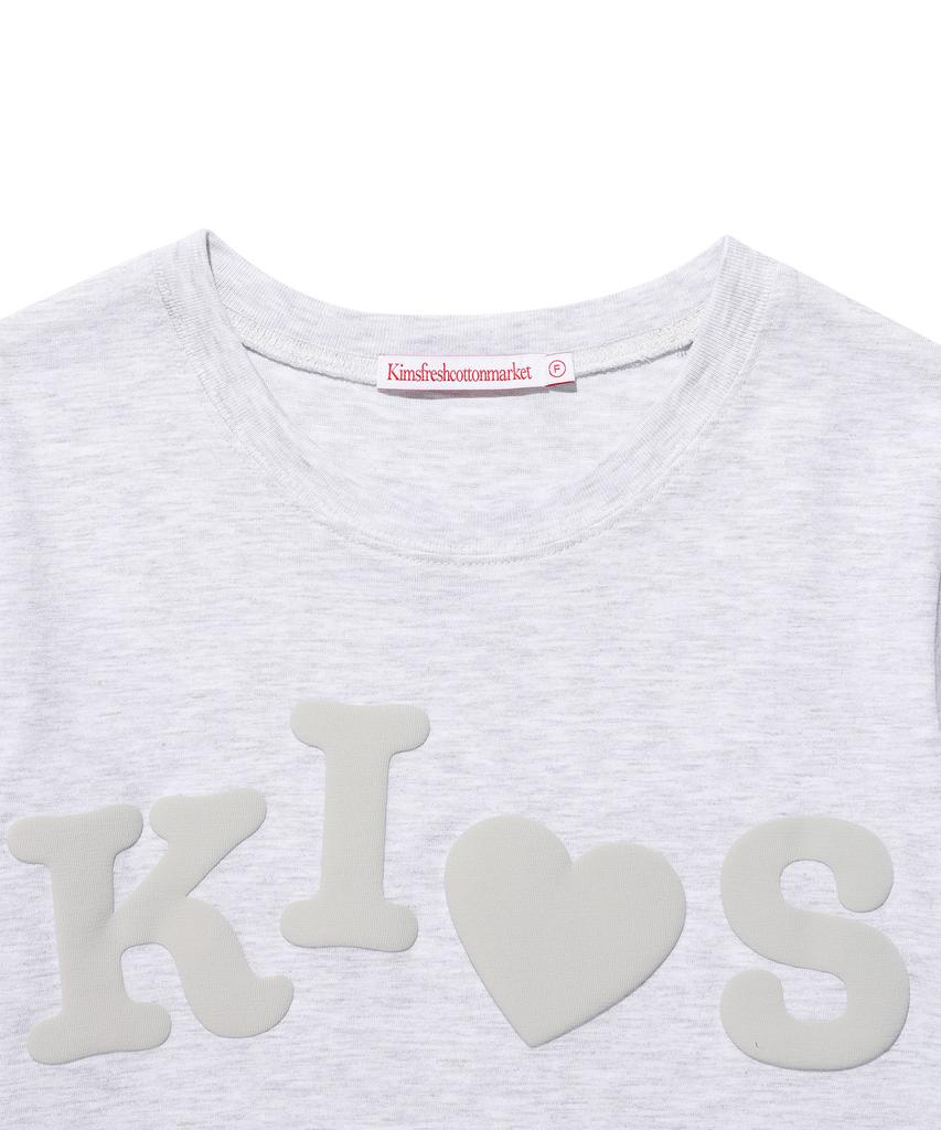 Kimseupeulesikoteunmakes Bumpy Kiss Logo T-Shirt Gray