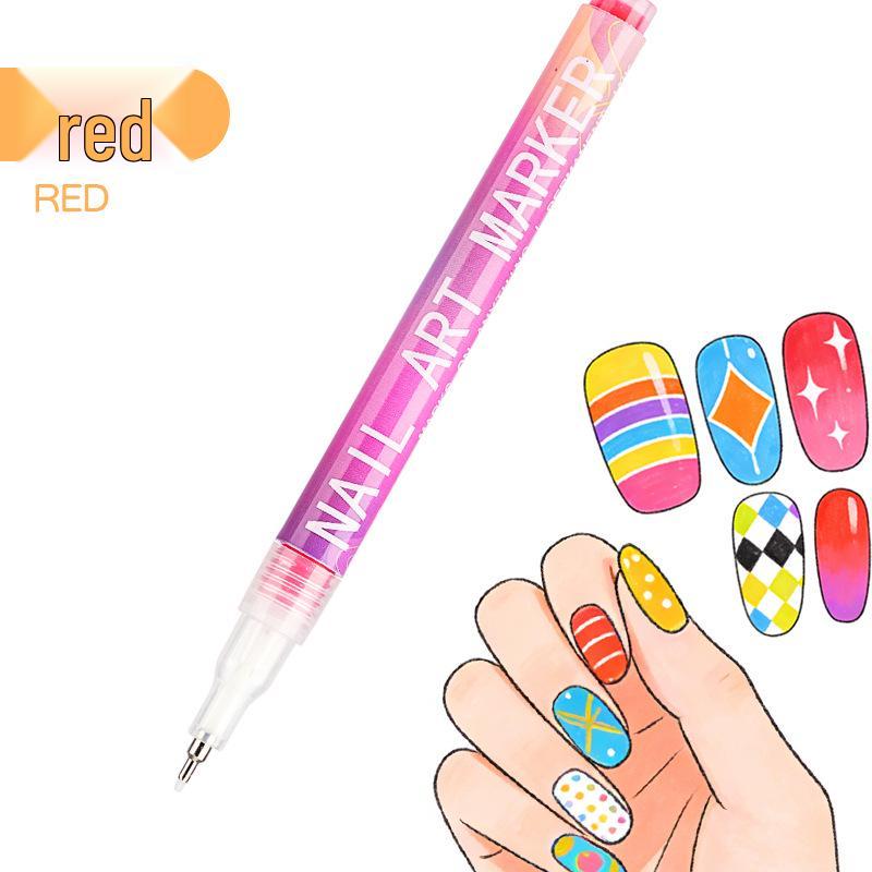 12-Color Fine Tip Acrylic Nail Art Markers Set