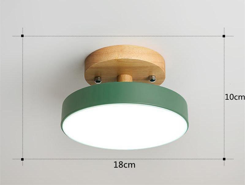 Nordic Entrance Hallway Ceiling Lamps Balcony Wood Round Cloakroom Dining Room Study Bedroom Light Bathroom Industrial Lighting warm light 3000k зелёный