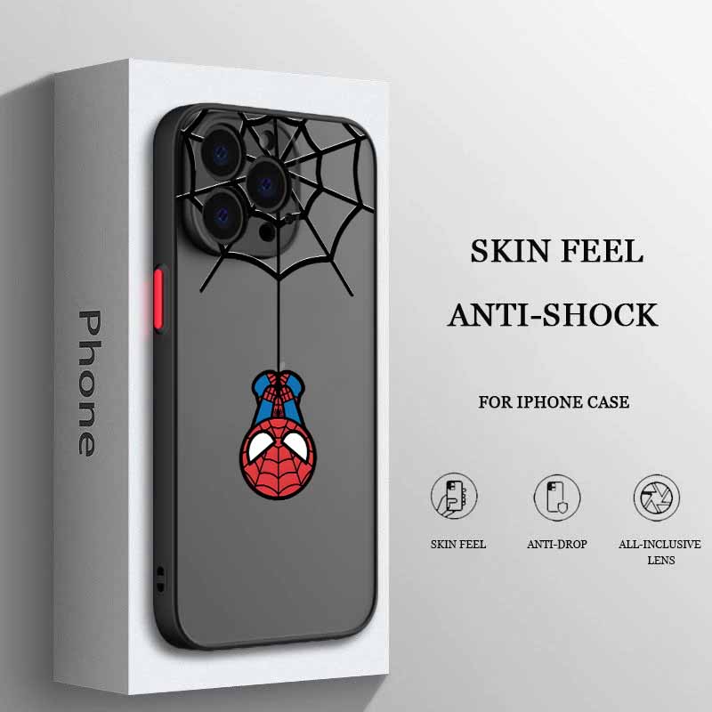 Spider-Man Uroczy Do iPhone 17 Air 16E 16 15 14 13 12 11 8 7 mini Pro Max Plus Matowy Półprzezroczysty Miękki Pokrowiec na Telefon