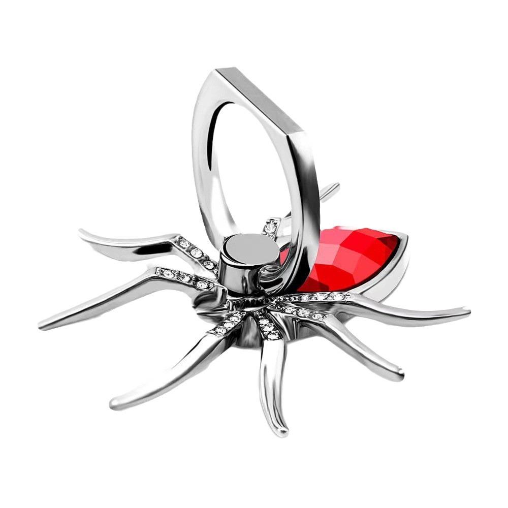 

Universal Luxury Diamond Metal Spider Mobile Phone Finger Ring Holder 360 Rotate Stand for iPhone Sumsang Huawei Xiaomi червоний