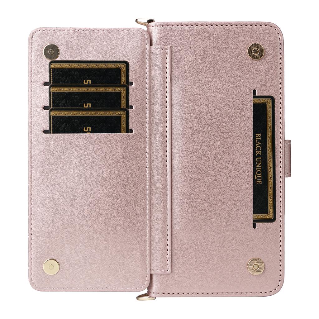For Realme GT 7 5G Case with Shoulder/Wrist Strap Leather Phone Cover Stand Wallet