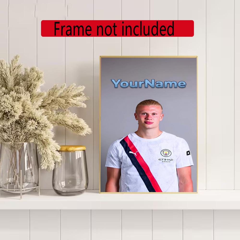 Haaland Customize Your Name Diamond Painting Round Diamond Diy Frameless Holiday Artwork Suitable For Home Office Wall Decoration