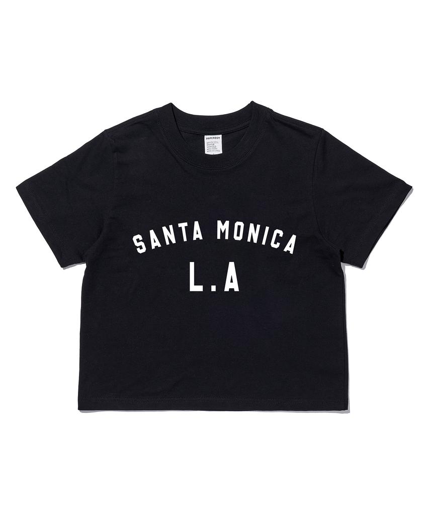 PAPERBOY Crop Santa Monica Short Sleeve T-Shirt - White