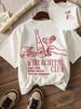 T-shirt Unisex Y2k Girocollo con Fantasia Club Vino e Formaggio Maniche Corte Estiva Primaverile T-shirt Grafiche Streetwear Estiva Y2k