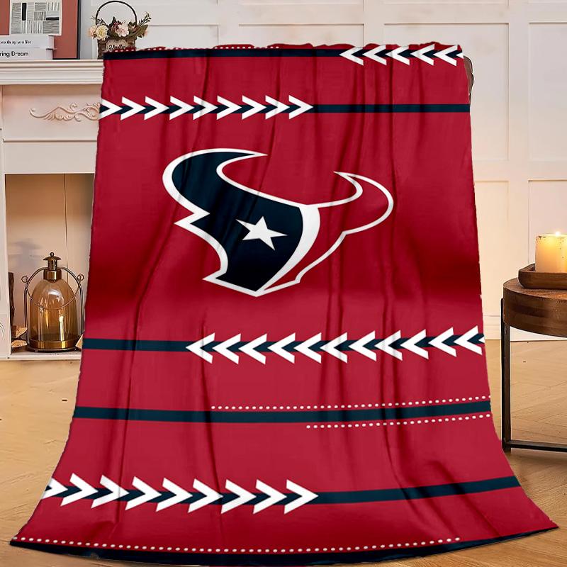 Houston-Texans Artwork Blanket Flannel Throw for Sofa, Travel, Camping, Livingroom, Office, Chair and Bed Soft and Warm Holiday gifts