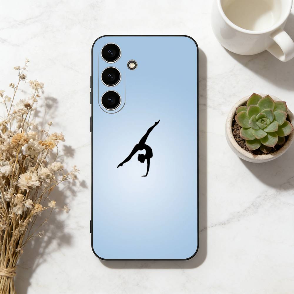 GYM Girl Gymnastic Phone Case For Samsung Galaxy A73,A72,A71,A70,A53,A52,A51,Soft Silicone Black Cover
