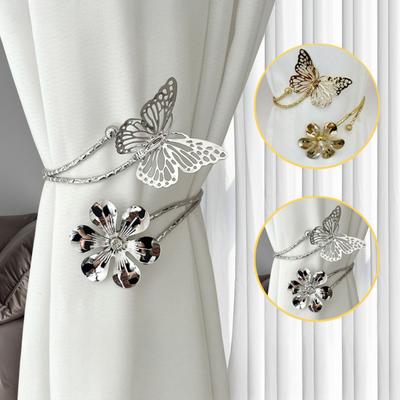 Spona na závěs Retro Květinový Vyřezávaný Design Tvar Motýla Květiny Závěsky Umělecké