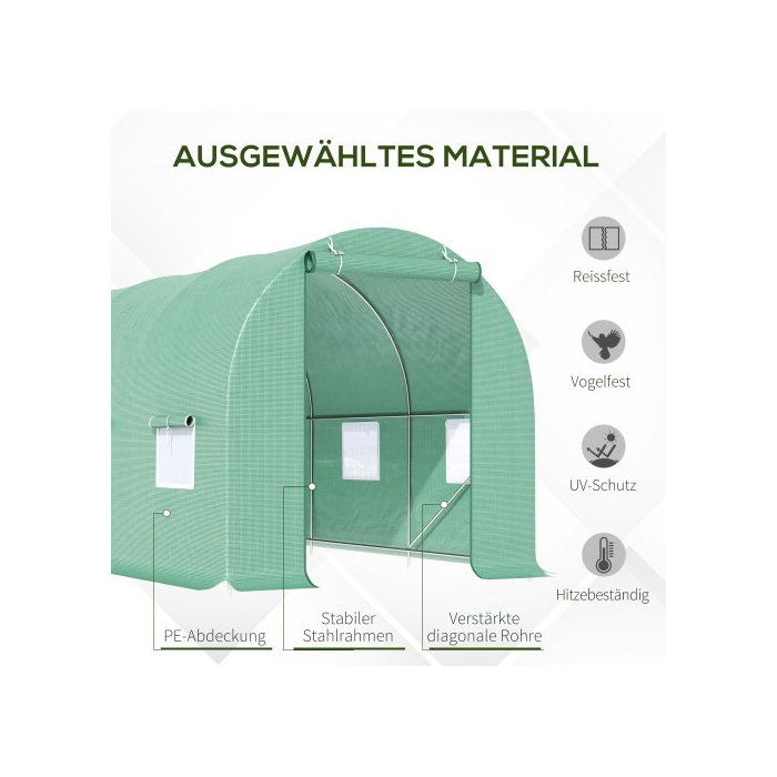 Serre - Outsunny - 445x190x200cm - Imperméable - Accès facile - Finition de haute qualité