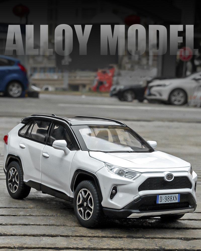 1/32 Toyota RAV4 SUV 2023 Alloy Die Cast Toy Car Model Sound and Light Pull Back Children's Toy Collectibles Birthday Gift
