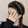 Cloth Women Hair Hoop Wide Wrinkle Headband Fashion Black Hairband  Women