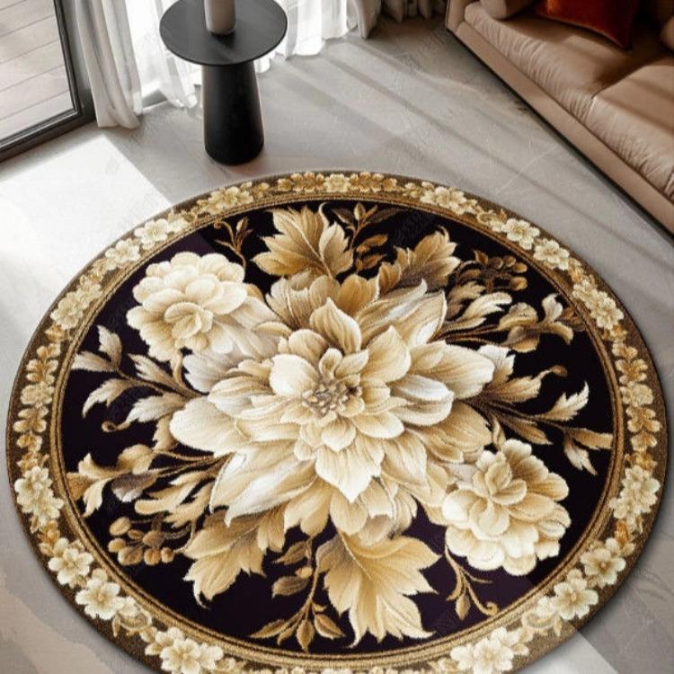Floral Circular Living Room Coffee Table Carpet Balcony Rocking Chair Hanging Basket Bedroom Bedside Dressing Table Computer Chair Cushion