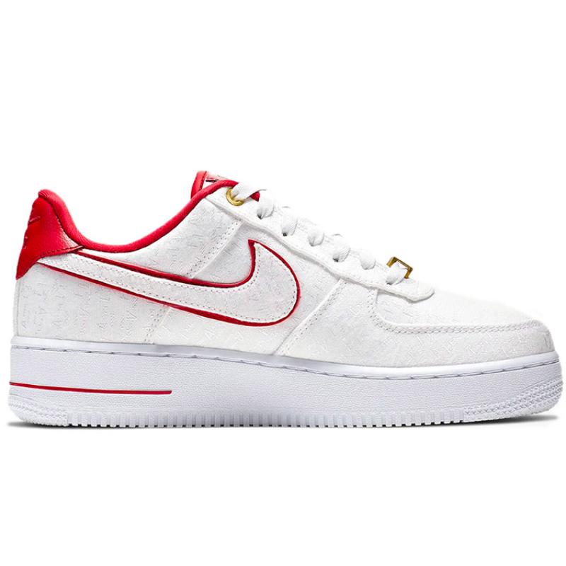 Nike Air Force 1 Low Lux White Red Women's Sneakers 898889-101