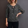 ZANZEA Women Elegant Round Neck Loose 3/4 Sleeve Floral Print Blouse