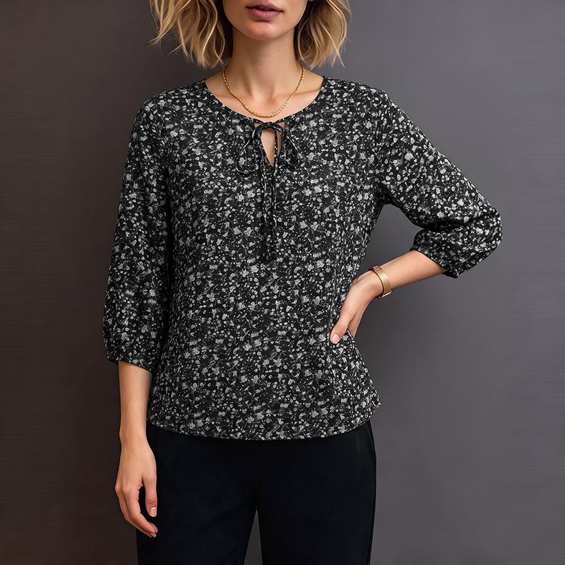 ZANZEA Women Elegant Round Neck Loose 3/4 Sleeve Floral Print Blouse