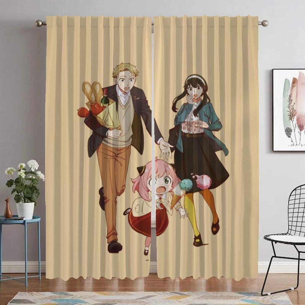 

Spy X Family Curtains Child Room Blackout Curtain for Room 2 Panel Tulle for Bedroom Partition Halloween Decoration Shades Home W50xH70cmx2pcs-CL