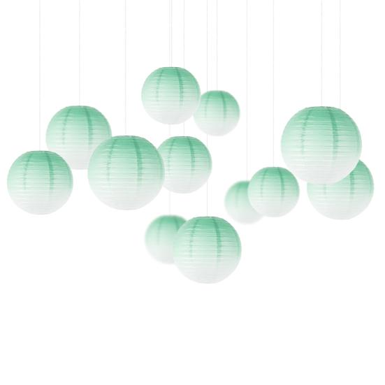 Paper Lantern Gradient Color Summer Party Wedding Lantern Decorative Light Indoor Outdoor Festive Atmosphere Decor