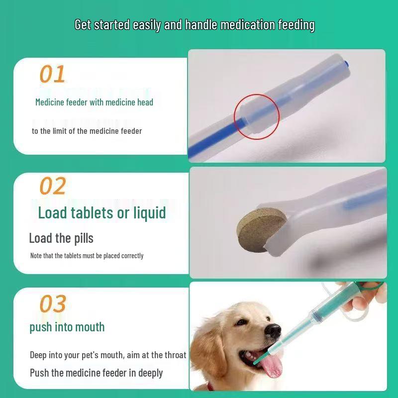 Pet Medicine Feeder Syringe for Cats & Dogs - Solid & Liquid Auxiliary Feeding Tool