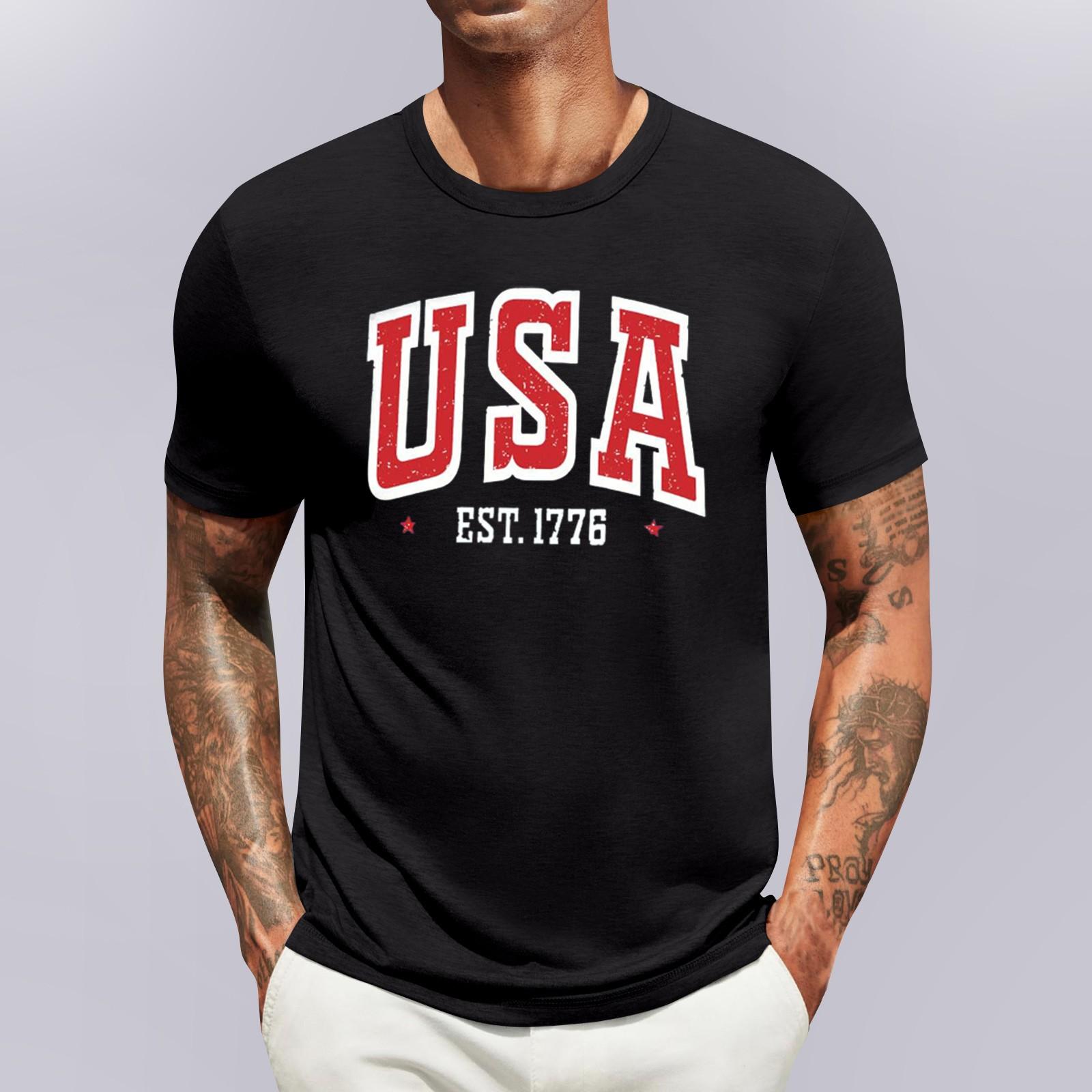 

Мужская повседневная мода, удобная кофта-свитшот с надписью «День независимости» M чёрный