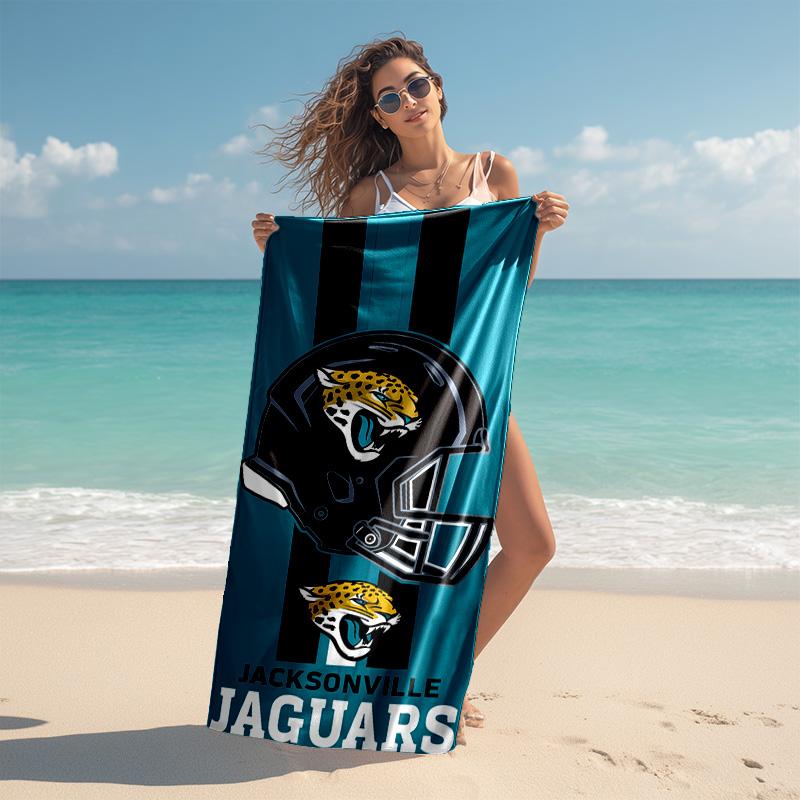 Proof Beach Towel with Jacksonville Jaguars Logo Pattern - Soft,absorbent,quick-drying,machine Washable - Perfect for Swimming,camping,bathing