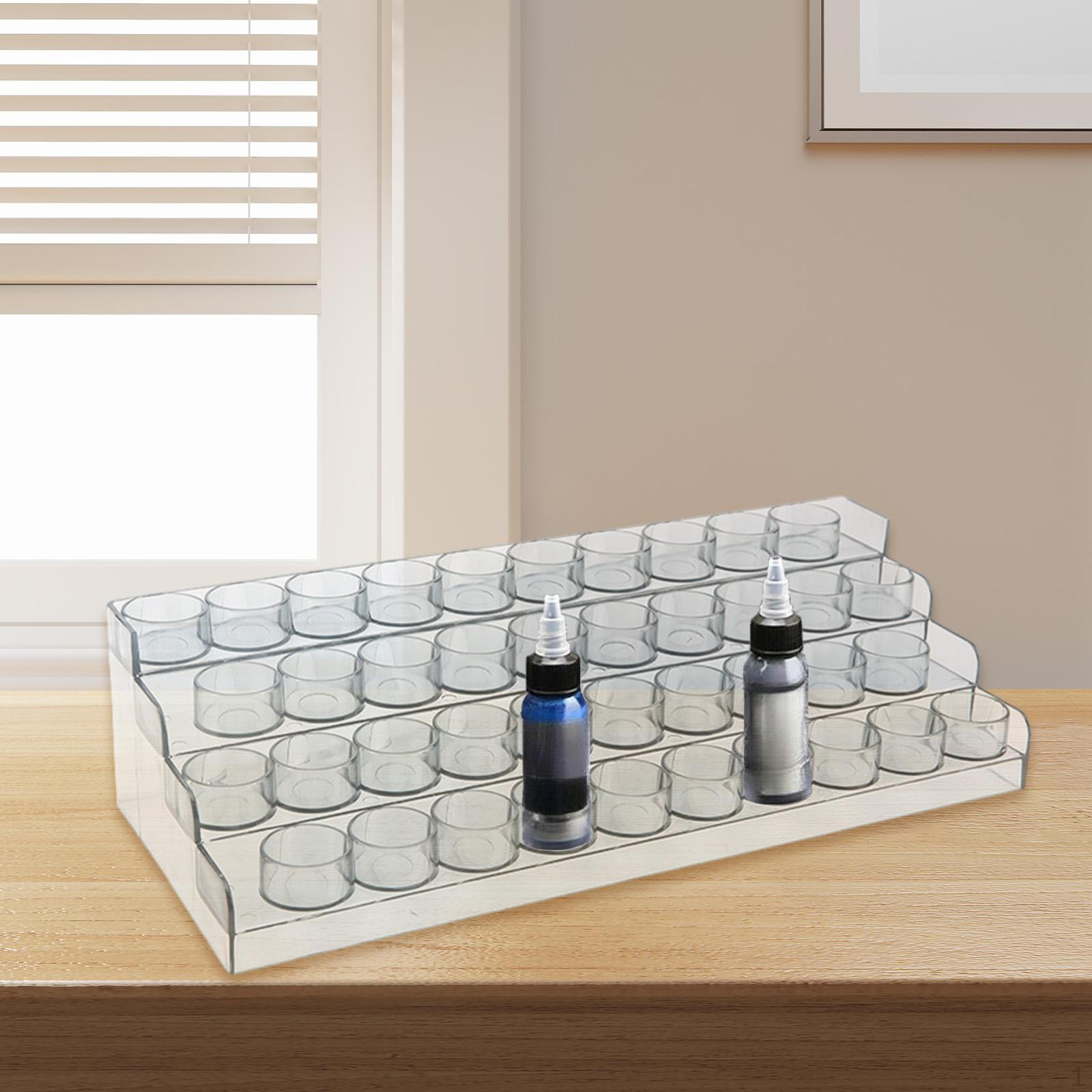 

Прозрачный органайзер для лака для ногтей 40 отверстий стойка для стола серый