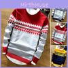 Men Knit Slim Color Block Sweater Crew Neck Jumper Top Winter Knitwear Pullover