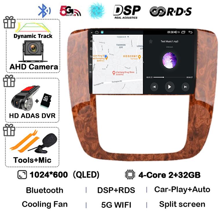 Android 14 Carplay Auto WIFI+4G For GMC Yukon Chevrolet Tahoe Suburban 2007-2012 GPS Car Radio Multimedia Video Player Stereo