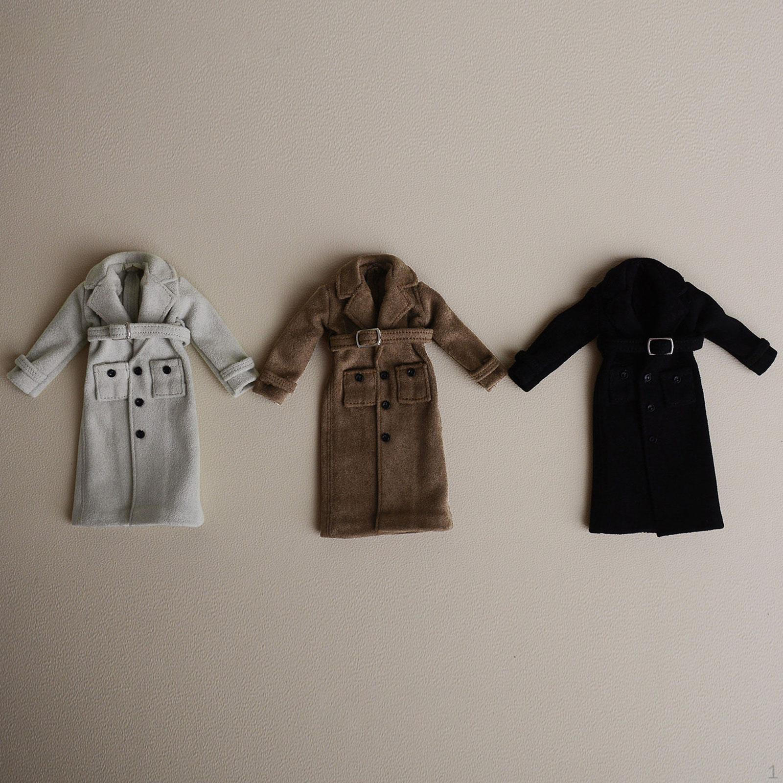 

1/12 Scale Coat for Action Figures Accessories Windbreaker Clothing Miniature BJD Decoration Gray White