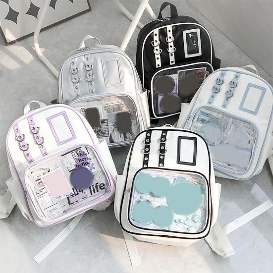 Ita Backpack Clear Anime Badge Display Backpack Teens Manga Merchandise Collectibles Holder Backpack with Front Window