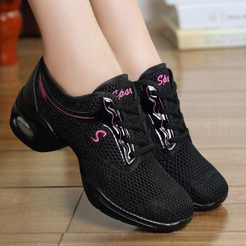 Weiße Square Dance Schuhe Damen Erwachsene Tanzschuhe weiche Sohle Sommer Mesh atmungsaktiv Sporttanz Mode Damenschuhe