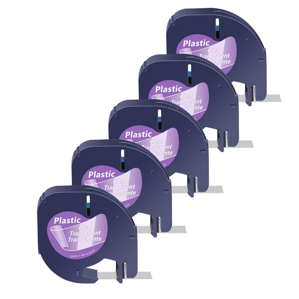 3-10PK Compatible for DYMO Letra Tag Tapes A91330 A16952 12mm Plastic Label Tape For Dymo LetraTag LetraTag Plus LT100H Priner
