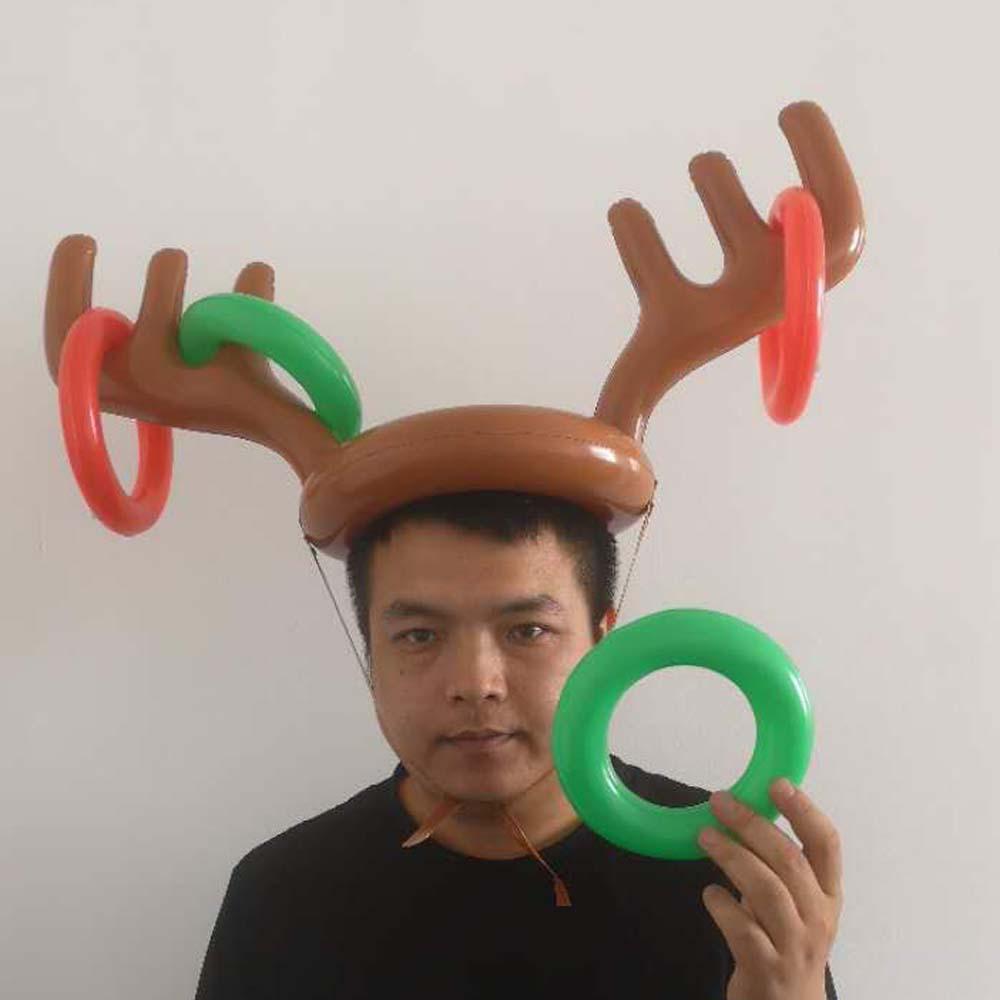 Inflatable Elk Antler Throwing Game Headband for Christmas Fun