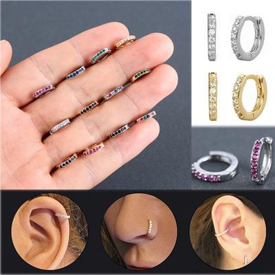 Snug Nose Ring Body Jewelry Cubic Zirconia Colorful CZ Earrings Zircon Ear Stud CZ Ear Piercing
