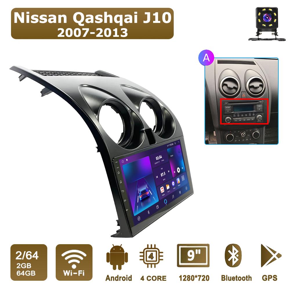 

Android Car-Play Car Radio For Nissan Qashqai J10 2007-2013 Multimedia Player Head Unit Stereo GPS Navigation BT WIFI,2+64GB A