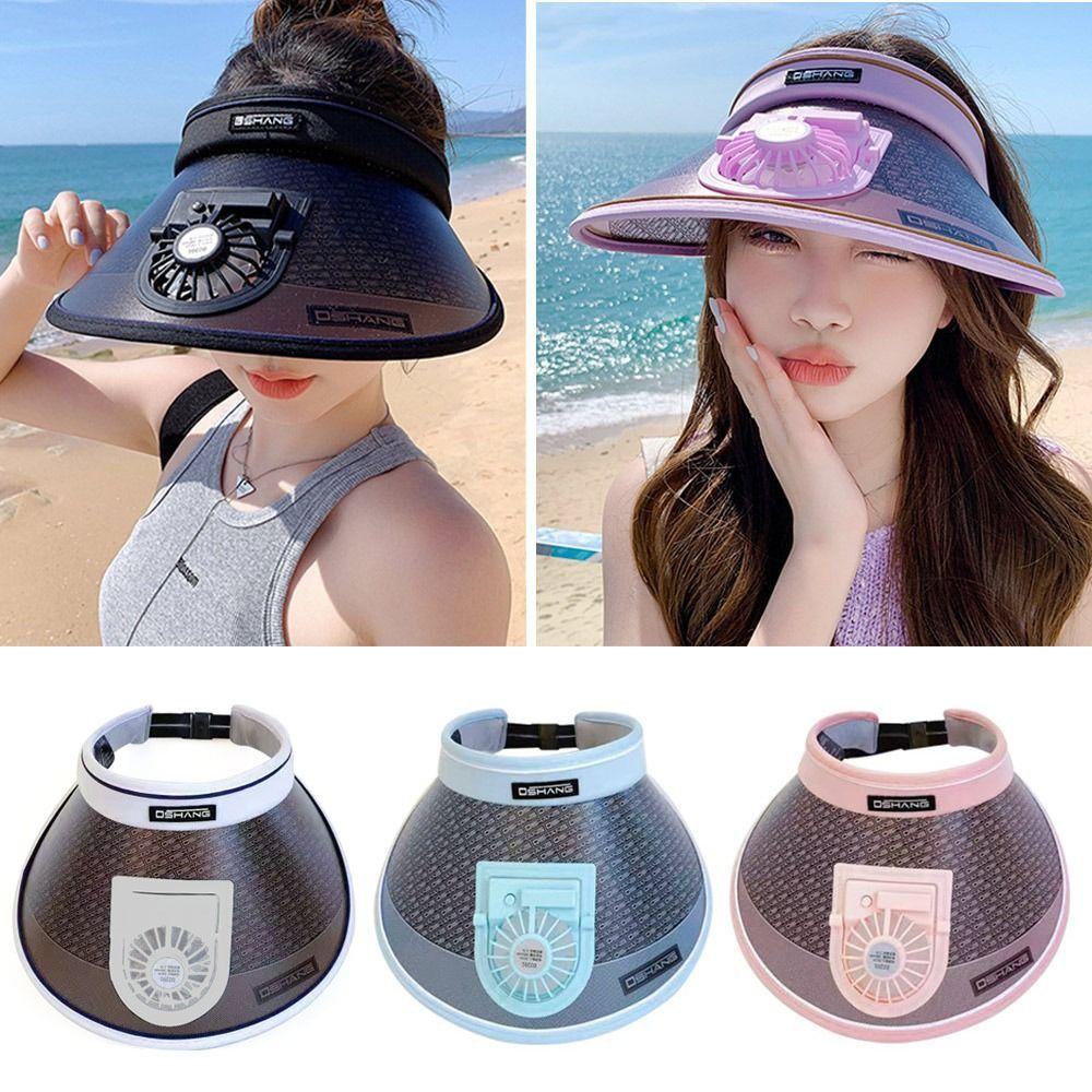 

Empty Top Sunscreen Hat with Fan Empty Cap Fashion Casual Cap Summer